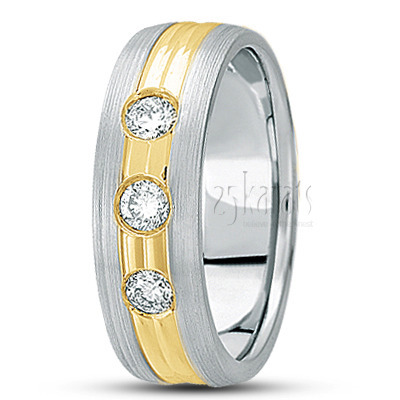 Three Stone Diamond Wedding Band  - view 3 thumbnail