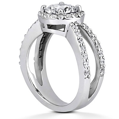 Prong Set Fancy Diamond Engagement Ring (0.72 ct.tw.) - view 3