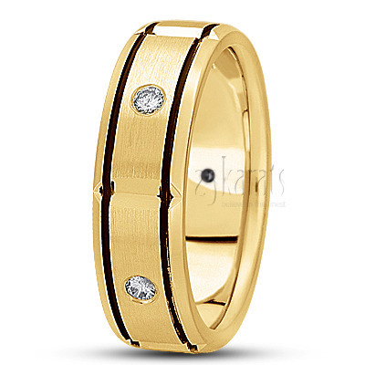 Carved Design Diamond Wedding Ring  - view 3 thumbnail