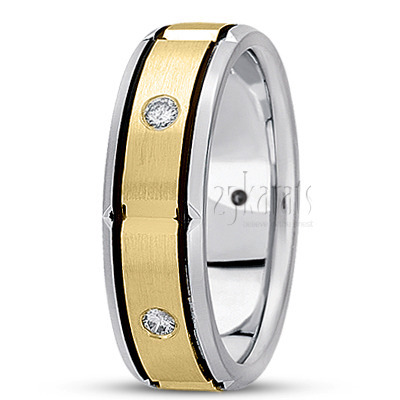 Carved Design Diamond Wedding Ring  - view 4 thumbnail