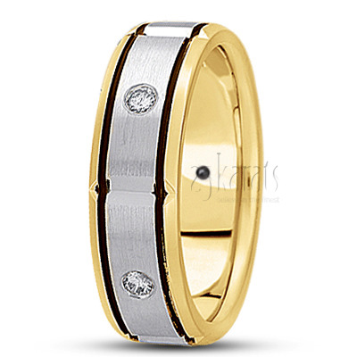 Carved Design Diamond Wedding Ring  - main view