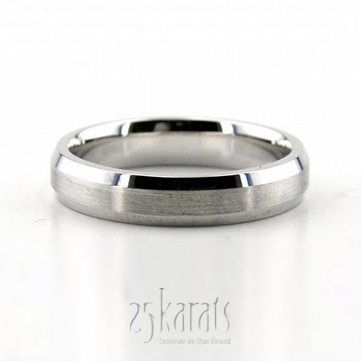 Beveled Edge Satin Diamond Cut Wedding Band  - view 2 thumbnail