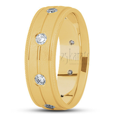 Milgrain Edge Diamond Wedding Ring  - view 3 thumbnail
