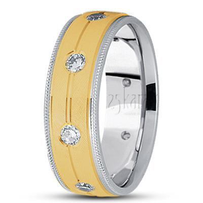 Milgrain Edge Diamond Wedding Ring  - view 4