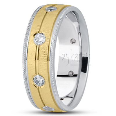 Milgrain Edge Diamond Wedding Ring  - main view