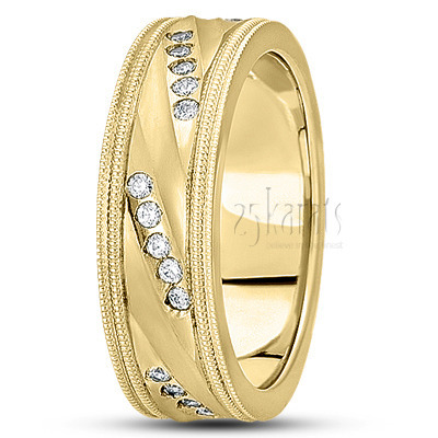 Diagonal Cut Diamond Wedding Ring  - view 3 thumbnail