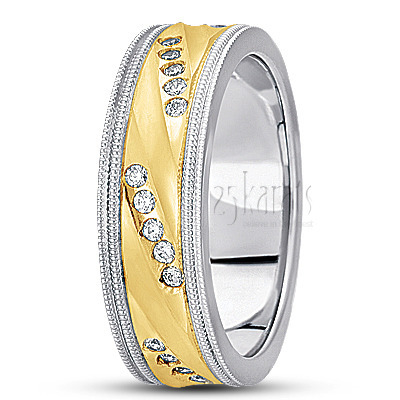 Diagonal Cut Diamond Wedding Ring  - main view thumbnail