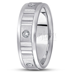 Classic Burnish-set Diamond Wedding Band  thumbnail 2