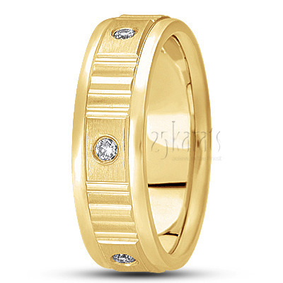Classic Burnish-set Diamond Wedding Band  - view 3 thumbnail