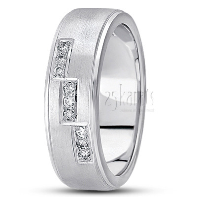 Stylish Diamond Wedding Band  - view 2