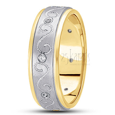 Rope Motif Diamond Wedding Band  - view 4 thumbnail