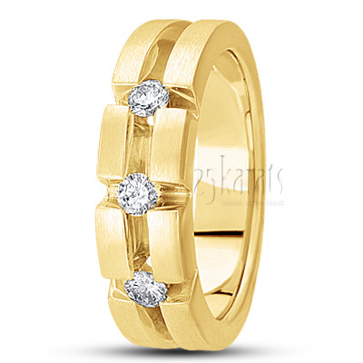 Extravagant Deep-cut Diamond Wedding Band