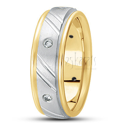Traditional Satin Diamond Wedding Band - view 4 thumbnail