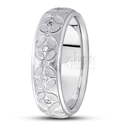 Flower Design Diamond Wedding Ring