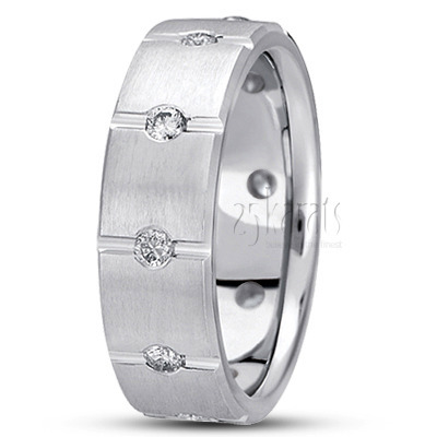 Rectangular Cut Diamond Wedding Band - main view thumbnail