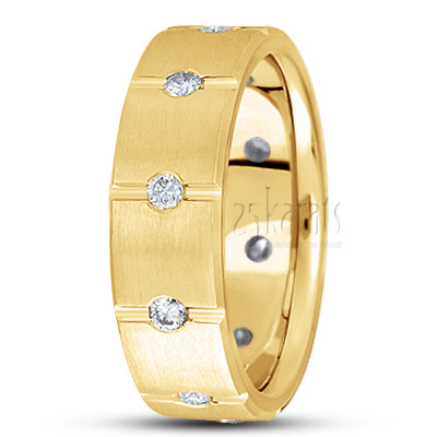 Rectangular Cut Diamond Wedding Band - view 2