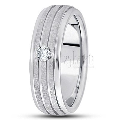 Incised Diamond Wedding Ring - main view thumbnail