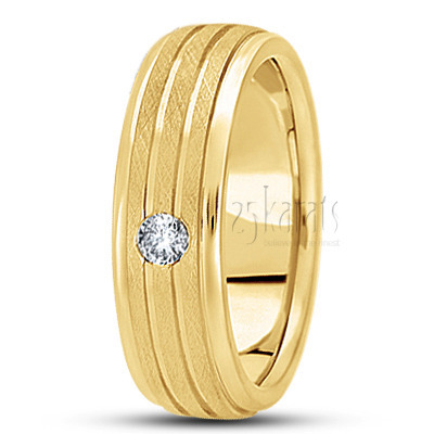 Incised Diamond Wedding Ring - view 2 thumbnail