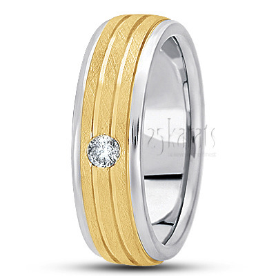 Incised Diamond Wedding Ring - view 3 thumbnail