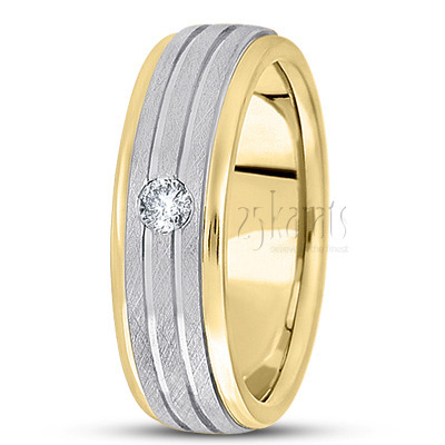 Incised Diamond Wedding Ring - view 4 thumbnail