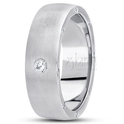 Sturdy Side-stoned Diamond Wedding Ring 