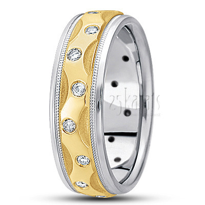 Zig-Zag Motif Diamond Wedding Band - view 4 thumbnail