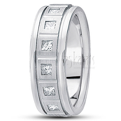 Rectangular Cut Diamond Wedding Band 1 - main view thumbnail