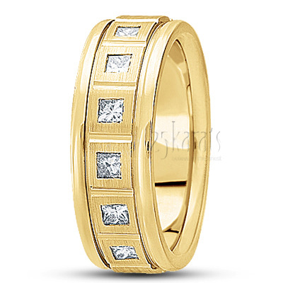 Rectangular Cut Diamond Wedding Band 1 - view 2