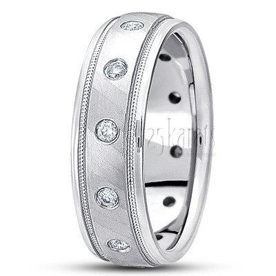 Diagonal Cut Diamond Wedding Band - view 2 thumbnail