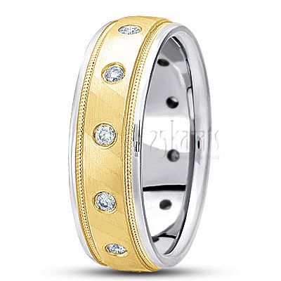 Diagonal Cut Diamond Wedding Band - main view thumbnail