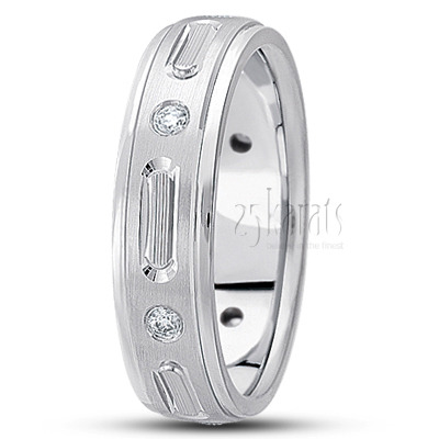 Contemporary Diamond Wedding Band - main view
