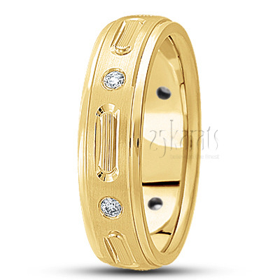 Contemporary Diamond Wedding Band - view 2