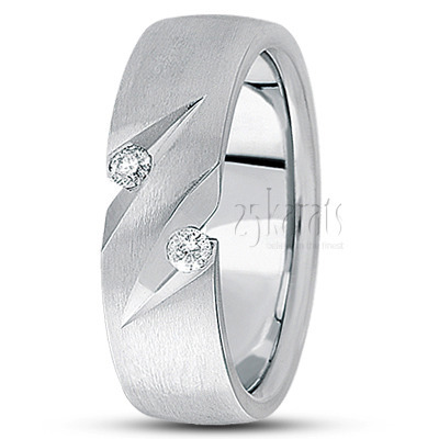 Symmetrical Cut Diamond Wedding Ring - view 2 thumbnail