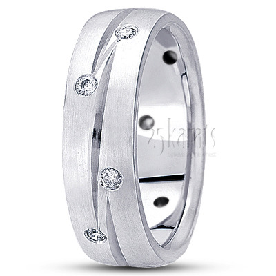 Zig-Zag Cut Diamond Wedding Band - main view