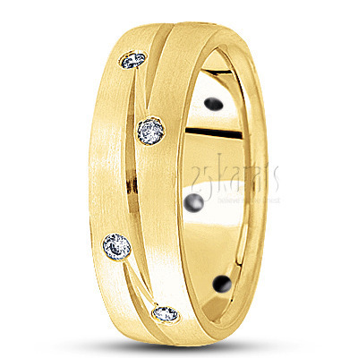 Zig-Zag Cut Diamond Wedding Band - view 2 thumbnail