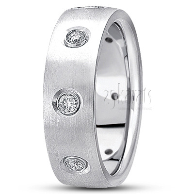 Basic Carved Diamond Wedding Band - main view