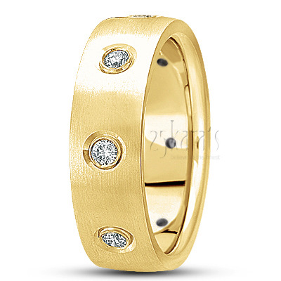 Basic Carved Diamond Wedding Band - view 2