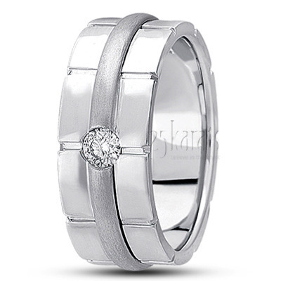 Sturdy Diamond Wedding Band - view 2 thumbnail