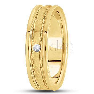 Milgrain Diamond Wedding Ring - view 3