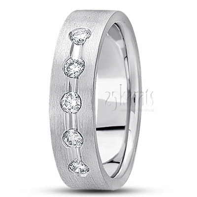 Flat Diamond Wedding Band - view 2 thumbnail