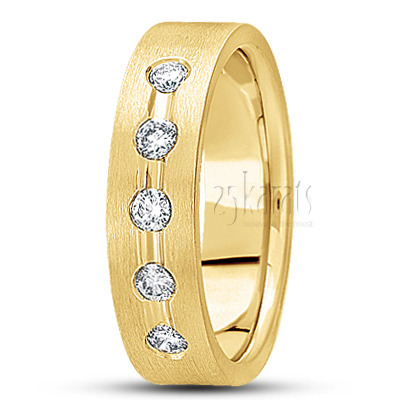 Flat Diamond Wedding Band - main view