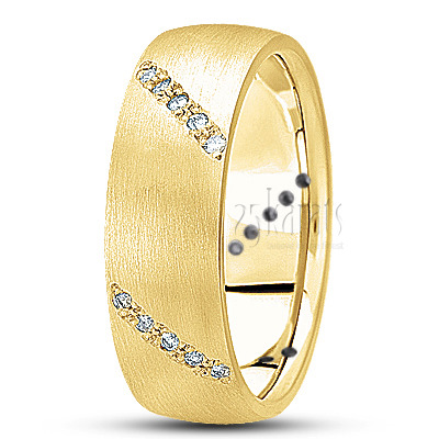 Diagonal Pave-set Diamond Wedding Ring - main view
