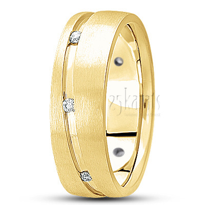 Diagonal Channel Diamond Wedding Ring - main view