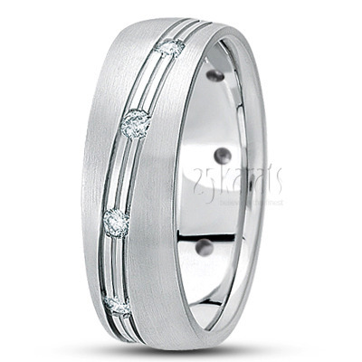 Modern Diamond Wedding Band - view 2 thumbnail