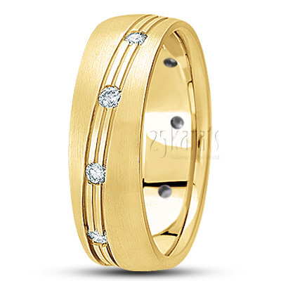 Modern Diamond Wedding Band - view 3 thumbnail