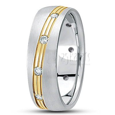 Modern Diamond Wedding Band - main view