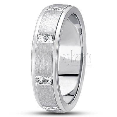 Princess Cut Diamond Wedding Band - view 2 thumbnail
