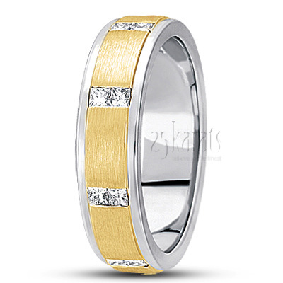 Princess Cut Diamond Wedding Band - main view