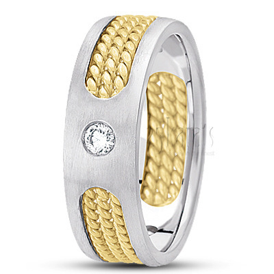 Tripple Rope Diamond Wedding Band - main view thumbnail