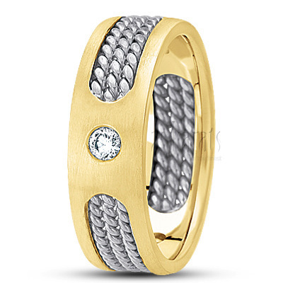 Tripple Rope Diamond Wedding Band - view 4 thumbnail
